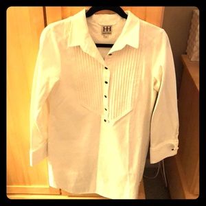 Stunning white tuxedo shirt dress